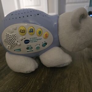 Lil' Critters Soothing Starlight Polar Bear - Blue and White